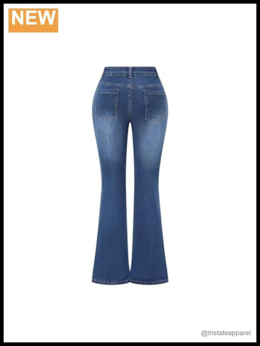 Stretchy Mid Rise Flare Jeans Distressed Denim Bell Bottom